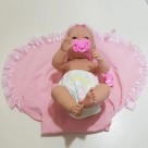 Boneca Bebe Newborn Faz Xixi Com Mamadeira Chupeta E Fralda