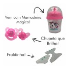 Boneca Little Dolls Mamazinho Mágico Chupeta Led Mamadeira