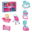 Boneca Little Dolls Diver Toys Casinha Com 6 Brinquedos
