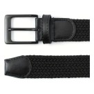 Cinto Unisex Preto Nylon Trançado Elástico 105cm