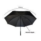Guarda Chuva Grande Cabo Reto em Madeira Preto 150cm Aste Dupla