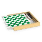 Jogo Tabuleiro 3 em 1 Xadrez Dama Trilhas Estojo Madeira 30x30cm Estratégia