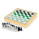 Jogo Tabuleiro 3 em 1 Xadrez Dama Trilhas Estojo Madeira 30x30cm Estratégia