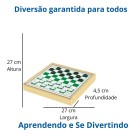 Jogo De Dama E Ludo Tabuleiro Madeira Mdf Jogos 2 Em 1 Estojo Madeira