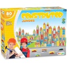 Jogo De Blocos Montar Em Madeira Construtor 80 Peças