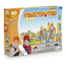 Jogo Construtor Blocos De Montar 40 Peças Em Madeira