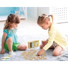 Jogo da Memoria Nome das Cores Ingles/Portugues em MDF com Estojo em Madeira