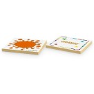 Jogo da Memoria Nome das Cores Ingles/Portugues em MDF com Estojo em Madeira
