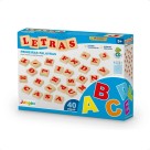 Brinquedo Escolar Pedagógico Letras 40 Peças em Madeira MDF
