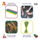 Jogo Pega Vareta 31 Varetas Coloridas Plástico 16,5cm Brinquedo