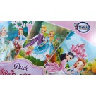 Quebra Cabeca Puzzle Princesas com 4 Placas de 100 Pecas Cada
