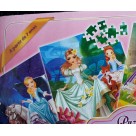 Quebra Cabeca Puzzle Princesas com 4 Placas de 100 Pecas Cada