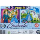 Quebra Cabeca Infantil Puzzle Cinderela com 2 Jogos e 200 Peças