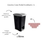 Lixeira Plastica Ecoblack 7 Litros com Pedal cor Preto