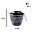Centrífuga Seca Salada Secador Verduras Manual 2,8 Litros