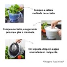 Centrífuga Seca Salada Secador Verduras Manual 2,8 Litros