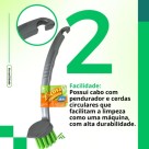 Escova de Limpeza Redonda Cabo Ergonômico e Limpeza Perfeita