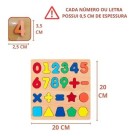 Quadro Madeira Educativo Números e Formas Infantil