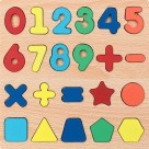 Quadro Madeira Educativo Números e Formas Infantil