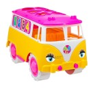 Carrinho de Brinquedo Kombica Dora Com Peças Geometricas Para Encaixar Roda Livre Carro Infantil Colorido 