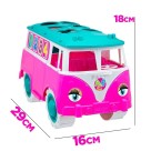 Carrinho de Brinquedo Kombica Dora Com Peças Geometricas Para Encaixar Roda Livre Carro Infantil Colorido 