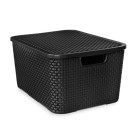 CAIXA ORGANIZADORA RATTAN 25L PRETO UN. PLASTSU