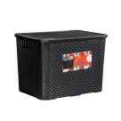 CAIXA ORGANIZADORA RATTAN 25L PRETO UN. PLASTSU