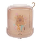 Sanduicheira Infantil Plasútil Capi Vibes 17x13cm – Porta Lanche Escolar com Estampa Fofa