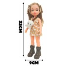 Boneca Miss Holiday Haras 34 cm em vinil atóxico com pet e acessorios