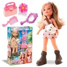 Boneca Miss Holiday Haras 34 cm em vinil atóxico com pet e acessorios
