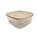 Pote Quadrado Plasútil 1,1L com Tampa Clic Cappuccino