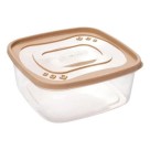 Pote Quadrado Plasútil 1,1L com Tampa Clic Cappuccino