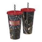Copo Homem-Aranha 700ml com Tampa e Canudo – Super-Herói, Prático e Estiloso