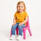 Cadeirinha Plastica Rosa Kids