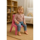 Cadeirinha Plastica Rosa Kids