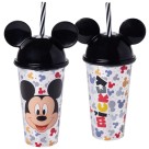 Copo Mickey Mouse 500ml com Tampa, Canudo e Orelhas – Produto Oficial Disney