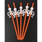 Canudo Plástico 30cm Caveira Halloween