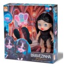 Boneca Bravezinha Fashion com Vestido Brilhante e Cabelo Preto