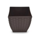 Vaso Cachepô Rattan Quadrado Médio Coffee 13L Elegante e Resistente