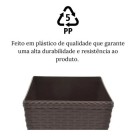 Vaso Cachepô Rattan Quadrado Coffee Estiloso Moderno e Resistente para Plantas