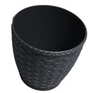 Vaso Rattan Mini 1,8L Redondo Preto – Sofisticação e Praticidade para Plantas