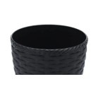 Vaso Rattan Mini 1,8L Redondo Preto – Sofisticação e Praticidade para Plantas