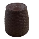 Vaso Rattan Mini Redondo Coffee 1,8L Elegância e Praticidade para Plantas Pequenas