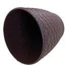 Vaso Rattan Mini Redondo Coffee 1,8L Elegância e Praticidade para Plantas Pequenas