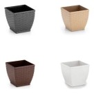 Vaso Cachepô Rattan Quadrado Branco P 19cm – Elegância e Praticidade na Decoração