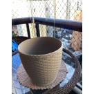 Vaso Cachepô Rattan Redondo Palha – Decoração Sofisticada para Casa e Jardim