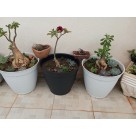 Vaso Rattan Redondo 10L Preto – Decoração Sofisticada para Casa e Jardim
