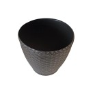 Vaso Rattan Redondo M2 750ml Preto – Decoração Sofisticada para Casa e Jardim