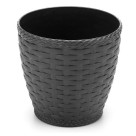 Vaso Rattan Redondo M3 Preto – Decoração Sofisticada para Casa e Jardim
