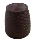 Vaso Rattan Redondo Pequeno Coffee – Decoração Sofisticada para Casa e Jardim